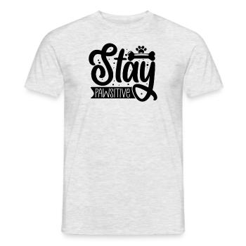 Stay paw friendly - Men's T-Shirt - heather grey - Front - AI Model Male 178 dark (178cm)