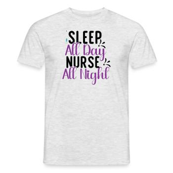 Sleep Day Nurse Night - Men's T-Shirt - heather grey - Front - AI Model Male 178 dark (178cm)