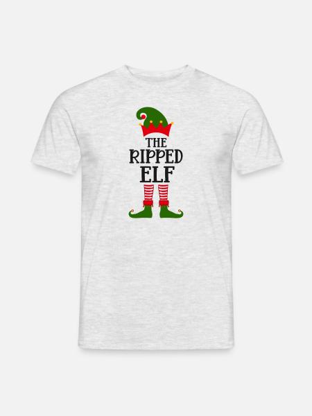 Ugly Christmas Der zerrissene Elf Sprüche - Männer T-Shirt - Grau meliert