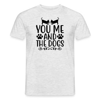 You me and the dog - Men's T-Shirt - heather grey - Front - AI Model Male 178 dark (178cm)