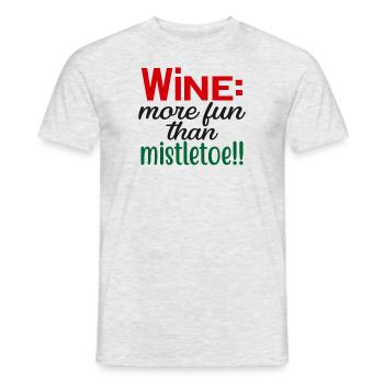 Le vin est plus amusant qu’un gui - T-shirt homme - gris chiné - Devant - AI Model Male 178 dark (178cm)