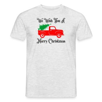 Ugly Christmas We wish you a Merry Christmas - Men's T-Shirt - heather grey - Front - AI Model Male 178 dark (178cm)