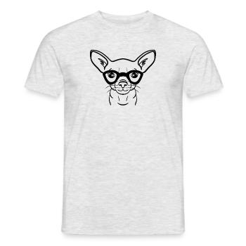 Clever Chihuahua dog - Men's T-Shirt - heather grey - Front - AI Model Male 178 dark (178cm)