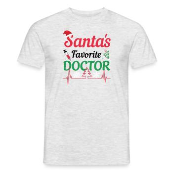 Ugly Christmas Santa's doctor - Men's T-Shirt - heather grey - Front - AI Model Male 178 dark (178cm)