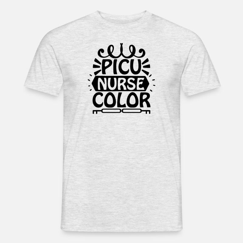 Picu Krankenschwester - Männer T-Shirt - Grau meliert