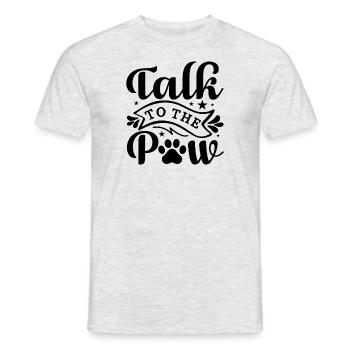 Sprich mit der Pfote - Männer T-Shirt - Grau meliert - Vorne - AI Model Male 178 dark (178cm)