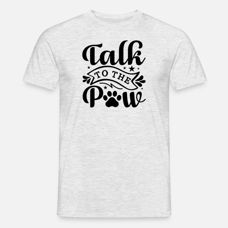 Sprich mit der Pfote - Männer T-Shirt - Grau meliert