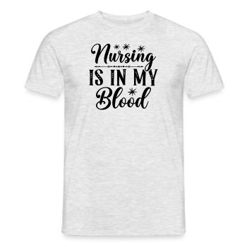 Nursing is in my blood - Men's T-Shirt - heather grey - Front - AI Model Male 178 dark (178cm)