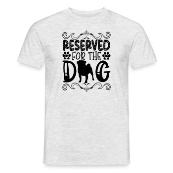 Réservé au chien - T-shirt homme - gris chiné - Devant - AI Model Male 178 dark (178cm)