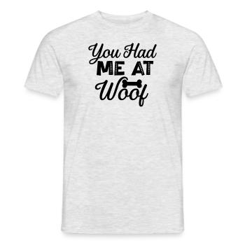 Du hattest mich bei Wuff - Männer T-Shirt - Grau meliert - Vorne - AI Model Male 178 dark (178cm)
