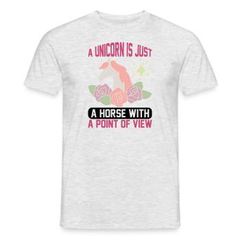 From the point of view of a unicorn unicorn - Men's T-Shirt - heather grey - Front - AI Model Male 178 dark (178cm)