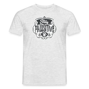 Bleiben Pawsitive - Männer T-Shirt - Grau meliert - Vorne - AI Model Male 178 dark (178cm)