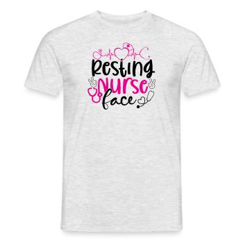 Resting Nurse Face - Männer T-Shirt - Grau meliert - Vorne - AI Model Male 178 dark (178cm)