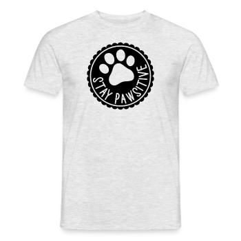 Bleib Pawsitive - Männer T-Shirt - Grau meliert - Vorne - AI Model Male 178 dark (178cm)