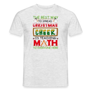 Ugly Christmas Mathe-Lehrer Ugly Christmas Sweater - Männer T-Shirt - Grau meliert - Vorne - AI Model Male 178 dark (178cm)