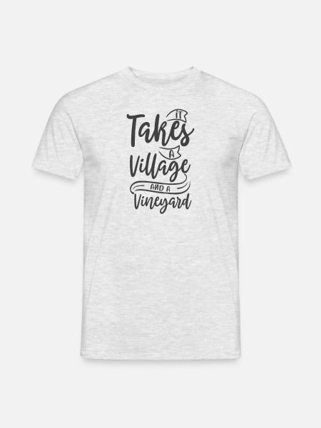 Dorf und Weinberg - Männer T-Shirt - Grau meliert