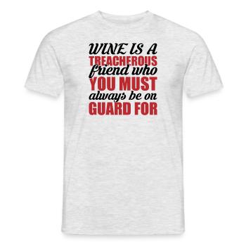 Le vin est un ami perfide - T-shirt homme - gris chiné - Devant - AI Model Male 178 dark (178cm)