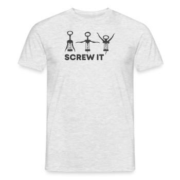 Ach schei* drauf Lieber Wein Screw it - Männer T-Shirt - Grau meliert - Vorne - AI Model Male 178 dark (178cm)