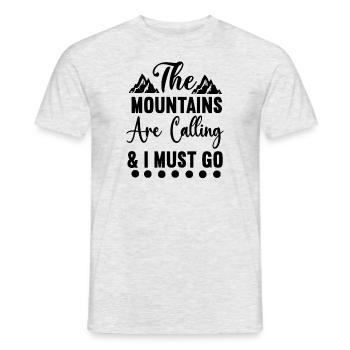 The mountains call for holidays - Men's T-Shirt - heather grey - Front - AI Model Male 178 dark (178cm)