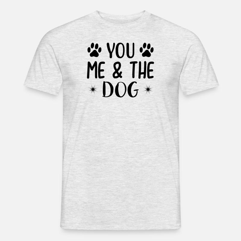Du ich & der Hund - Männer T-Shirt - Grau meliert