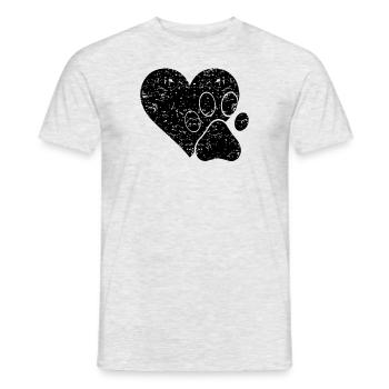 Cœur de patte - T-shirt homme - gris chiné - Devant - AI Model Male 178 dark (178cm)