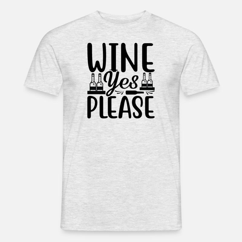Wein Ja Bitte - Männer T-Shirt - Grau meliert