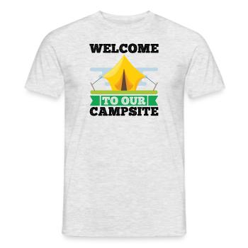 Camping Camper Nature drôle de dicton - T-shirt homme - gris chiné - Devant - AI Model Male 178 dark (178cm)