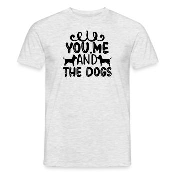 You, me and the dog - Men's T-Shirt - heather grey - Front - AI Model Male 178 dark (178cm)