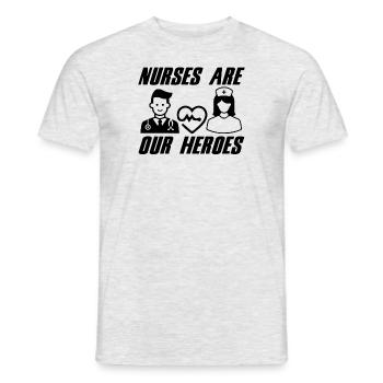Les infirmières sont nos héroïnes - T-shirt homme - gris chiné - Devant - AI Model Male 178 dark (178cm)