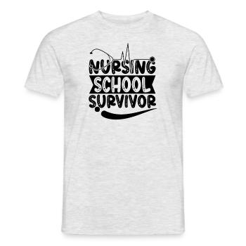 Survivor of the nursing school - Men's T-Shirt - heather grey - Front - AI Model Male 178 dark (178cm)