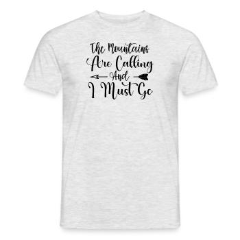 Les montagnes appellent chemise de randonnée - T-shirt homme - gris chiné - Devant - AI Model Male 178 dark (178cm)