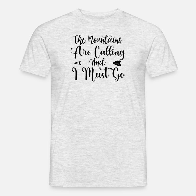 Die Berge rufen Wandershirt - Männer T-Shirt - Grau meliert