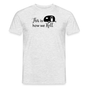 Voici comment nous sommes sur la route - T-shirt homme - gris chiné - Devant - AI Model Male 178 dark (178cm)