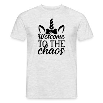 Welcome to Chaos Unicorn - Men's T-Shirt - heather grey - Front - AI Model Male 178 dark (178cm)