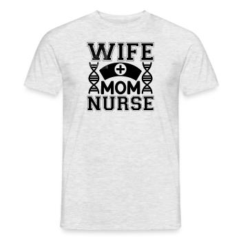 Wife Mom Nurse - Men's T-Shirt - heather grey - Front - AI Model Male 178 dark (178cm)
