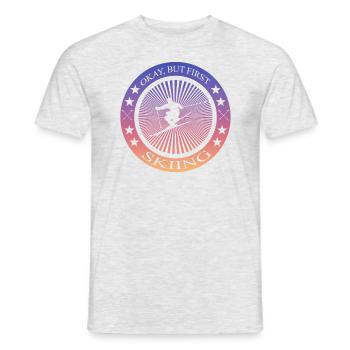 Skiing - Männer T-Shirt - Grau meliert - Vorne - AI Model Male 178 dark (178cm)
