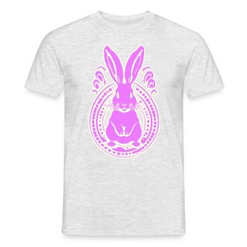 pink pinker Osterhase Hase - Männer T-Shirt - Grau meliert - Vorne - AI Model Male 178 dark (178cm)