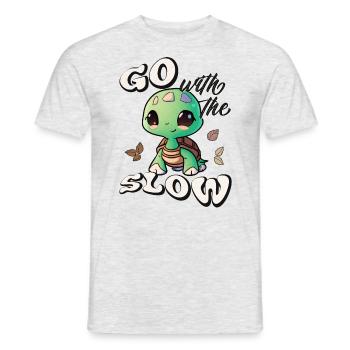 Go with the slow - Men's T-Shirt - heather grey - Front - AI Model Male 178 dark (178cm)