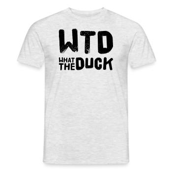 What the Duck Funny Gift WTD - Men's T-Shirt - heather grey - Front - AI Model Male 178 dark (178cm)