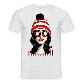 Design pop art rétro élégant avec une ambiance cool - T-shirt homme - gris chiné - Devant - AI Model Male 178 dark (178cm)