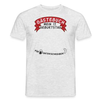 Guestbook My 17th Birthday Gift Idea - Men's T-Shirt - heather grey - Front - AI Model Male 178 dark (178cm)