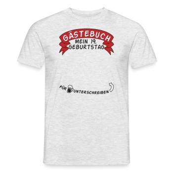 Guestbook My 19th Birthday Gift Idea - Men's T-Shirt - heather grey - Front - AI Model Male 178 dark (178cm)
