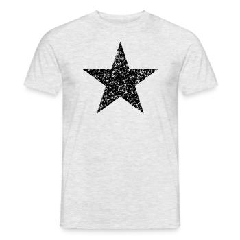 schwarzer Stern, black star - Männer T-Shirt - Grau meliert - Vorne - AI Model Male 178 dark (178cm)