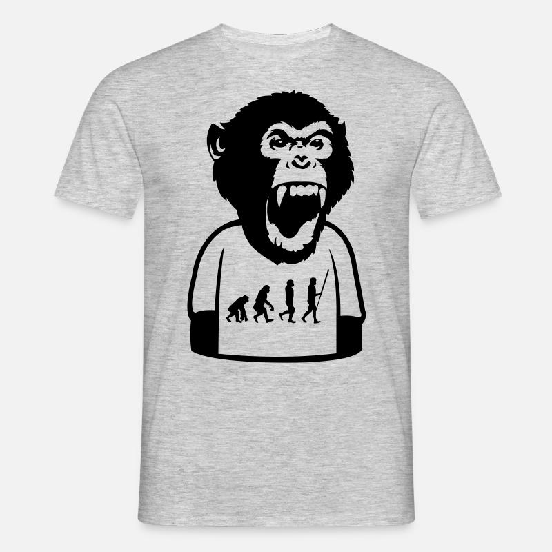Monkey Evolution - Men's T-Shirt - heather grey