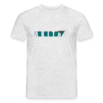 Akita Inu Design - Männer T-Shirt - Grau meliert - Vorne - AI Model Male 178 dark (178cm)