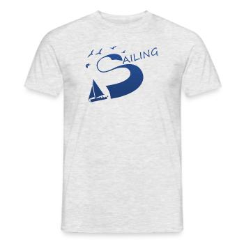 Sailing Segeln - Männer T-Shirt - Grau meliert - Vorne - AI Model Male 178 dark (178cm)