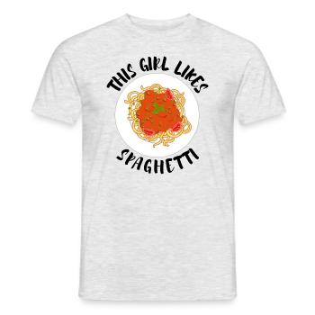 Girl Likes Spaghetti Cuisine italienne Pâtes - T-shirt homme - gris chiné - Devant - AI Model Male 178 dark (178cm)