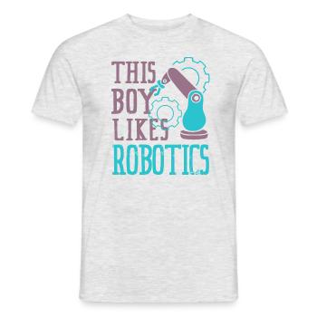 Junge mag Robotik Mechaniker Engineering Robot - Männer T-Shirt - Grau meliert - Vorne - AI Model Male 178 dark (178cm)