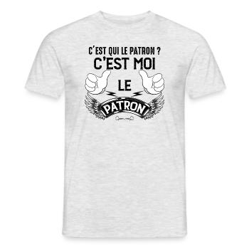 Idée cadeau papa patron - T-shirt homme - gris chiné - Devant - AI Model Male 178 dark (178cm)