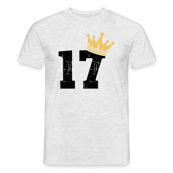 17 Crown 17e anniversaire 17 ans - T-shirt homme - gris chiné - Devant - AI Model Male 178 dark (178cm)
